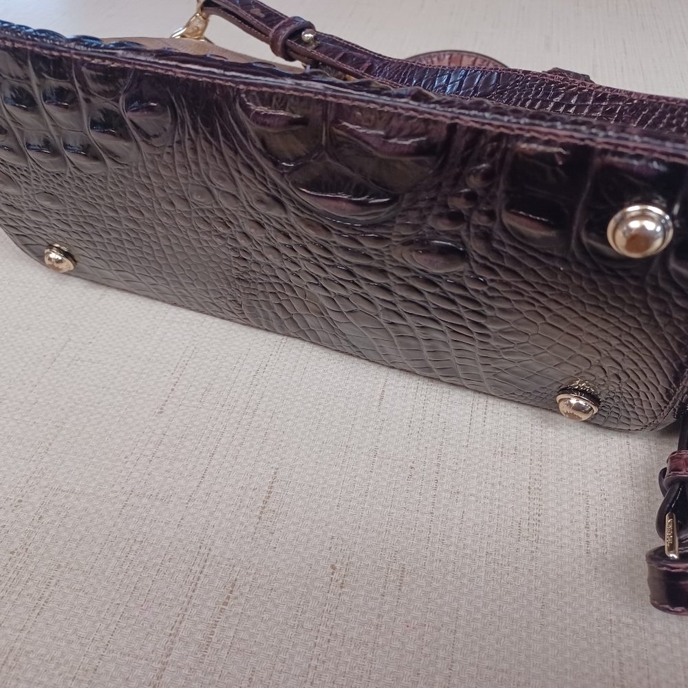 Brahmin Tan Crossbody Gator Bag Purse - Picture 5 of 13
